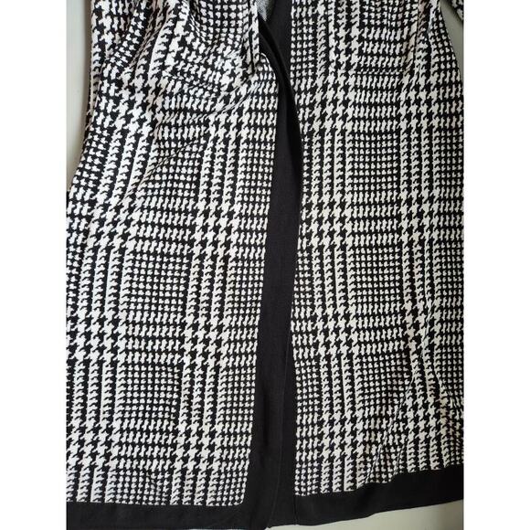 L’AGENCE Adeline Belted Long Cardigan Sz XS duster Black Grey Houndstooth #2G507 - Picture 7 of 12